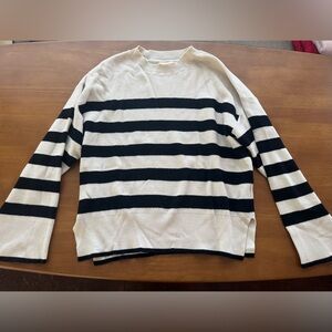 Black and White Striped Men's Sweater